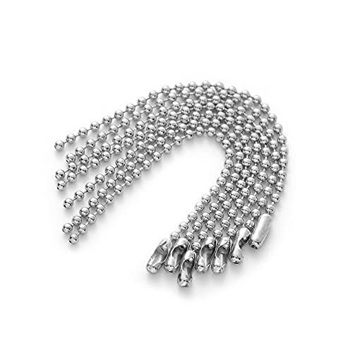 Stainless Steel Ball Chain Tag Key Chain Connector 6 Inch Long 2.4mm Bead Dia 100 Pcs Stainless Steel Ball Chain Tag Key Chain Connector 6 Inch Long 2.4mm Bead Dia 100 Pcs